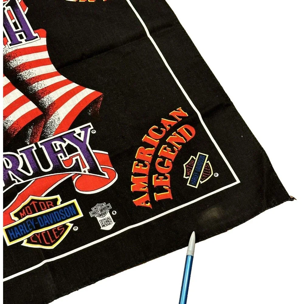 Unused Vintage Harley Davidson Bandana American Legend Flag Outlaw Biker Bandana